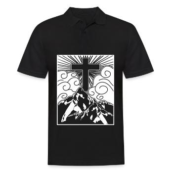 Croix Jésus-Christ Christianisme - Polo Homme - noir - Devant - Kai (181cm)