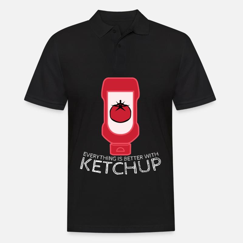 Tomato Ketchup Bottle - Männer Poloshirt - Schwarz