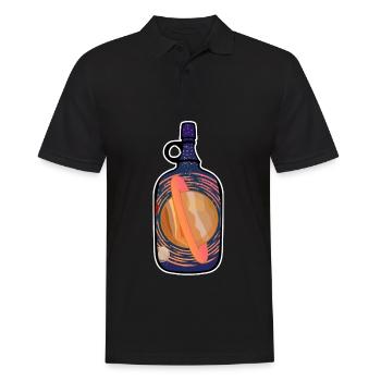 Planète Saturne dans une bouteille - Polo Homme - noir - Devant - Kai (181cm)
