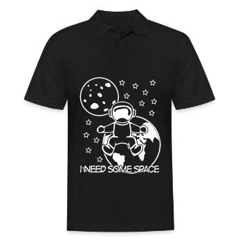 Astronaut with Stars and Planets - Men's Polo Shirt - black - Front - Kai (181cm)