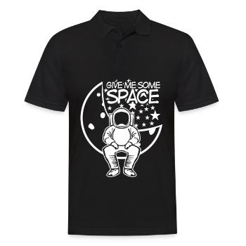 Astronaut on Moon in Space with Stars - Men's Polo Shirt - black - Front - Kai (181cm)