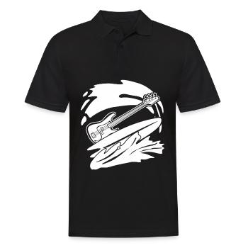 Surfing Bass Guitar with Surfboard - Men's Polo Shirt - black - Front - Kai (181cm)