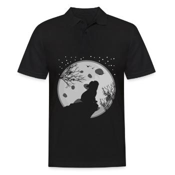 French Bulldog and Moon - Men's Polo Shirt - black - Front - Kai (181cm)