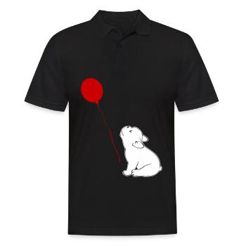 French Bulldog and Balloon - Männer Poloshirt - Schwarz - Vorne - Kai (181cm)