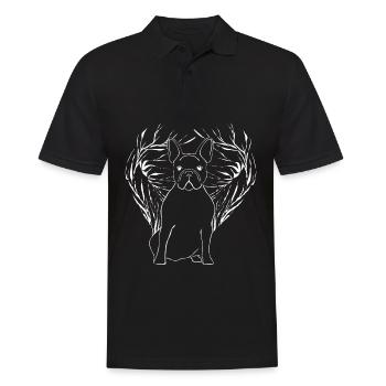 French Bulldog with Tree - Men's Polo Shirt - black - Front - Kai (181cm)