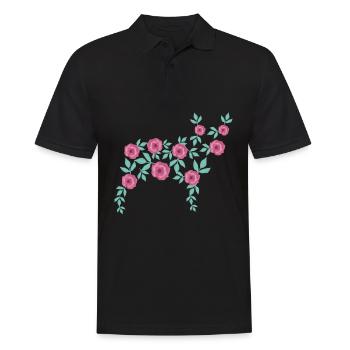 French Bulldog made of Flowers - Men's Polo Shirt - black - Front - Kai (181cm)