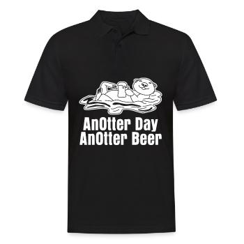 Otter and Beer - Männer Poloshirt - Schwarz - Vorne - Kai (181cm)