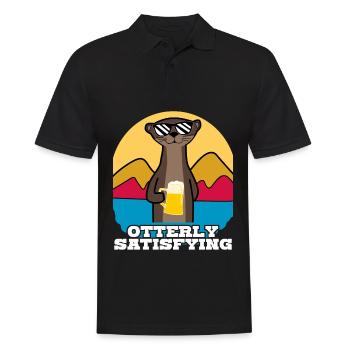 Beer Otters Otter - Men's Polo Shirt - black - Front - Kai (181cm)