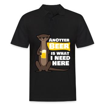 Beer Otter - Männer Poloshirt - Schwarz - Vorne - Kai (181cm)