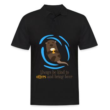 Beer and Otters Otter - Men's Polo Shirt - black - Front - Kai (181cm)