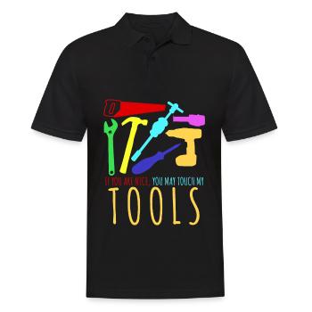 Craftsman Tools Tool DIY - Männer Poloshirt - Schwarz - Vorne - Kai (181cm)
