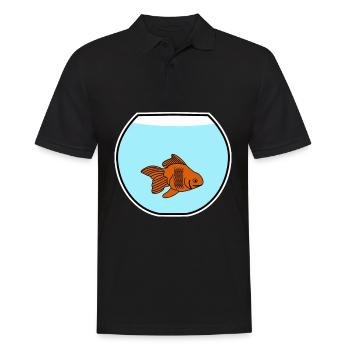 Poisson rouge Poisson rouge Poissons rouges bocal à poissons - Polo Homme - noir - Devant - Kai (181cm)
