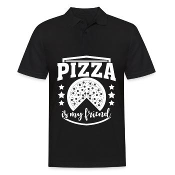 Pizza Joke Pizzaria - Polo Homme - noir - Devant - Kai (181cm)