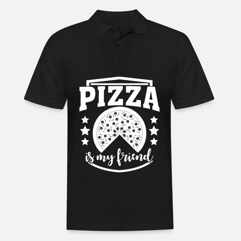 Pizza Joke Pizzaria - Männer Poloshirt - Schwarz