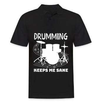 Drummer Drum Drumset Drumsticks Drums - Männer Poloshirt - Schwarz - Vorne - Kai (181cm)