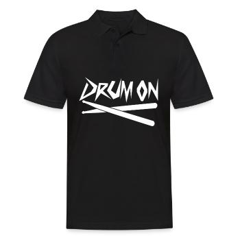 Drums Drumset Drum Drummer - Männer Poloshirt - Schwarz - Vorne - Kai (181cm)