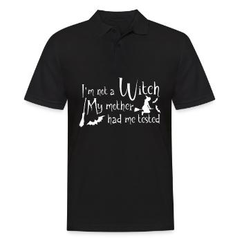 Sorcière Halloween Sorcellerie Balai de sorcière - Polo Homme - noir - Devant - Kai (181cm)