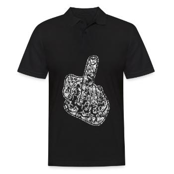 Middle Finger Misanthrope Ants - Männer Poloshirt - Schwarz - Vorne - Kai (181cm)
