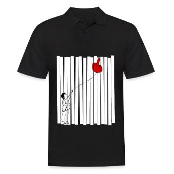 Middle Finger Balloon Misanthrope - Männer Poloshirt - Schwarz - Vorne - Kai (181cm)