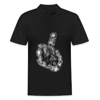 Middle Finger Statement Misanthrope - Männer Poloshirt - Schwarz - Vorne - Kai (181cm)