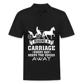 Riding Coachman Horse Carriage - Men's Polo Shirt - black - Front - Kai (181cm)