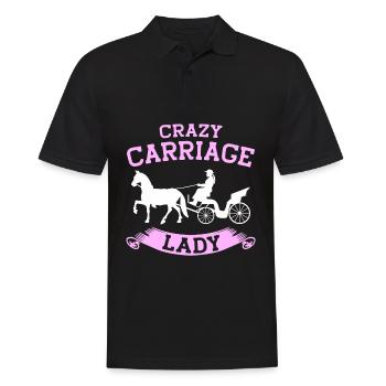 Horse Carriage Lady Coachman - Men's Polo Shirt - black - Front - Kai (181cm)