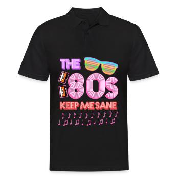 80s Retro 1980 - Men's Polo Shirt - black - Front - Kai (181cm)