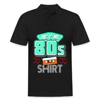Rétro des années 1980 et des années 80 - Polo Homme - noir - Devant - Kai (181cm)