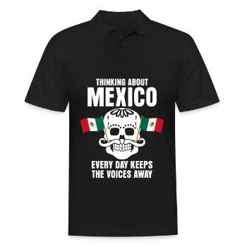 Mexique Drapeau Mexicains Crâne Mexicain - Polo Homme - noir - Devant - Kai (181cm)