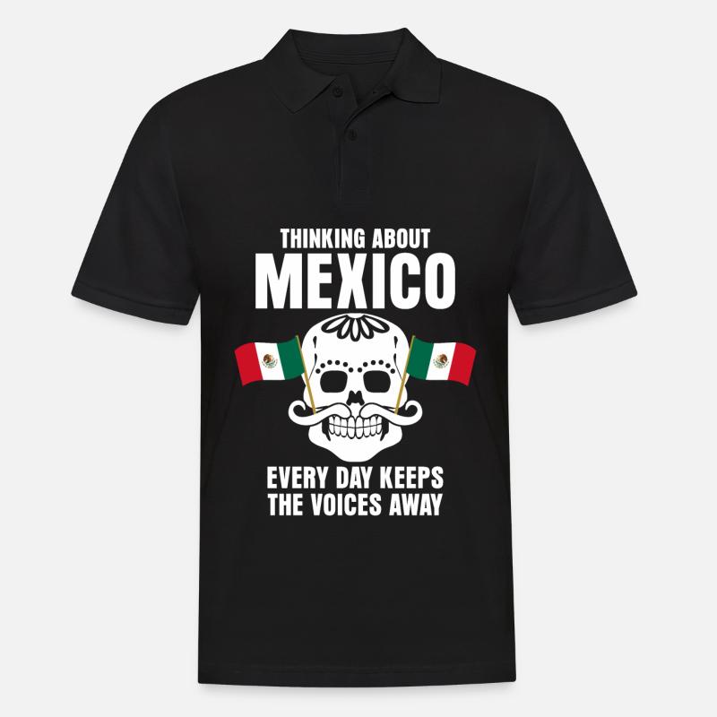 Mexique Drapeau Mexicains Crâne Mexicain - Polo Homme - noir