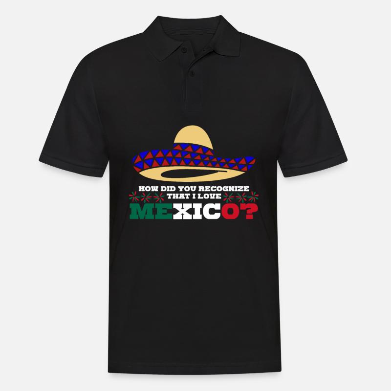 Mexique Drapeau mexicain Mexicains - Polo Homme - noir