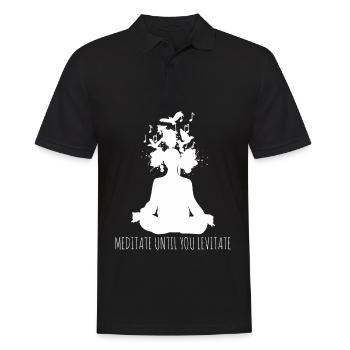 Méditation Lévitation Méditation Yoga - Polo Homme - noir - Devant - Kai (181cm)