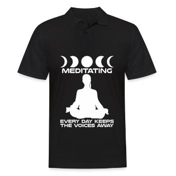 Méditation Qigong Méditation Yoga - Polo Homme - noir - Devant - Kai (181cm)