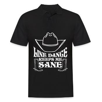 Line Dance Country Music Cowboy - Männer Poloshirt - Schwarz - Vorne - Kai (181cm)