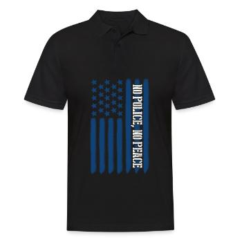 Officier de police USA drapeau patriotisme - Polo Homme - noir - Devant - Kai (181cm)