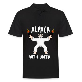 Alpaca with Dakka Alpacas - Männer Poloshirt - Schwarz - Vorne - Kai (181cm)