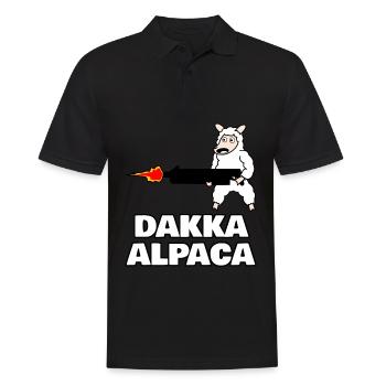 Dakka Alpaca - Männer Poloshirt - Schwarz - Vorne - Kai (181cm)