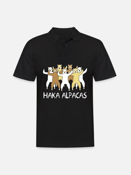 Haka Alpacas - Männer Poloshirt - Schwarz