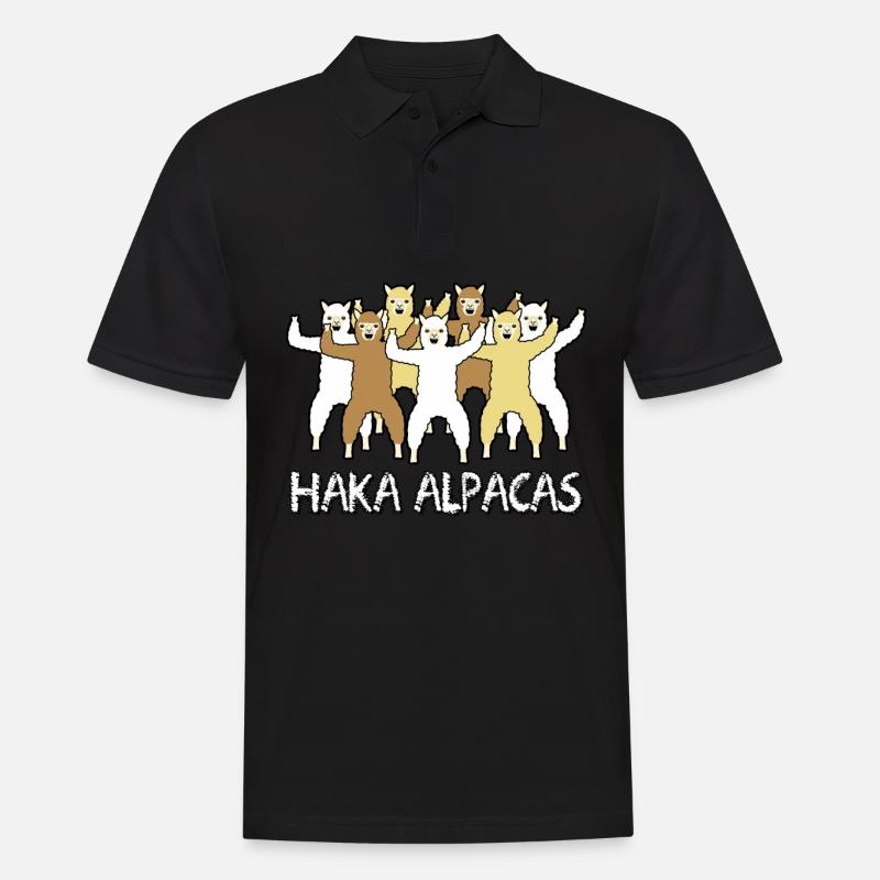 Haka Alpacas - Männer Poloshirt - Schwarz
