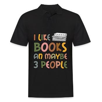 Reading Book Read Books Bookworm - Men's Polo Shirt - black - Front - Kai (181cm)