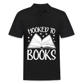 Books Book Read Bookworm Reading - Men's Polo Shirt - black - Front - Kai (181cm)