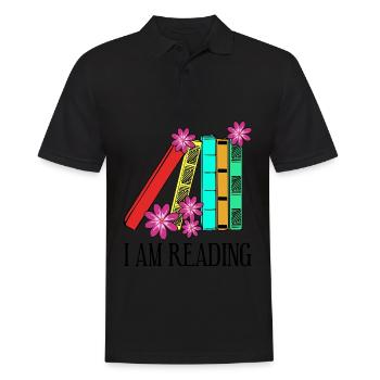 Reading Books Book Bookworm Read - Men's Polo Shirt - black - Front - Kai (181cm)