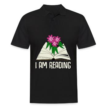 Reading Books Book Bookworm - Männer Poloshirt - Schwarz - Vorne - Kai (181cm)