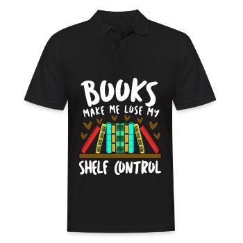 Reading Books Book Shelf Bookworm - Männer Poloshirt - Schwarz - Vorne - Kai (181cm)