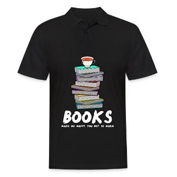 Books Reading Book Tea Cup Bookworm - Männer Poloshirt - Schwarz - Vorne - Kai (181cm)