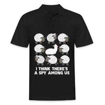 Alpaca Spy Sheep Alpacas - Männer Poloshirt - Schwarz - Vorne - Kai (181cm)