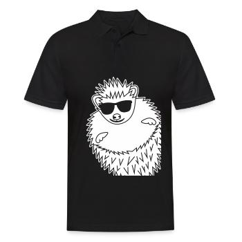 Hedgehog with Sunglasses Hedgehogs - Männer Poloshirt - Schwarz - Vorne - Kai (181cm)