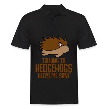 Hedgehog Funny Hedgehogs - Männer Poloshirt - Schwarz - Vorne - Kai (181cm)