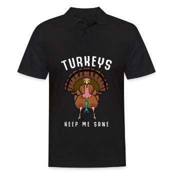 Turkeys Turkey Thanksgiving - Men's Polo Shirt - black - Front - Kai (181cm)