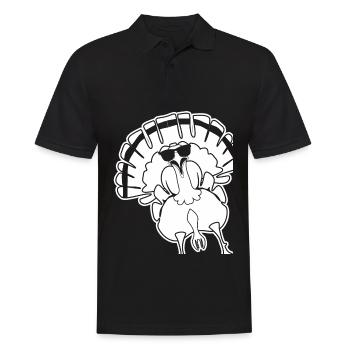 Turkey with Sunglasses Turkeys - Men's Polo Shirt - black - Front - Kai (181cm)